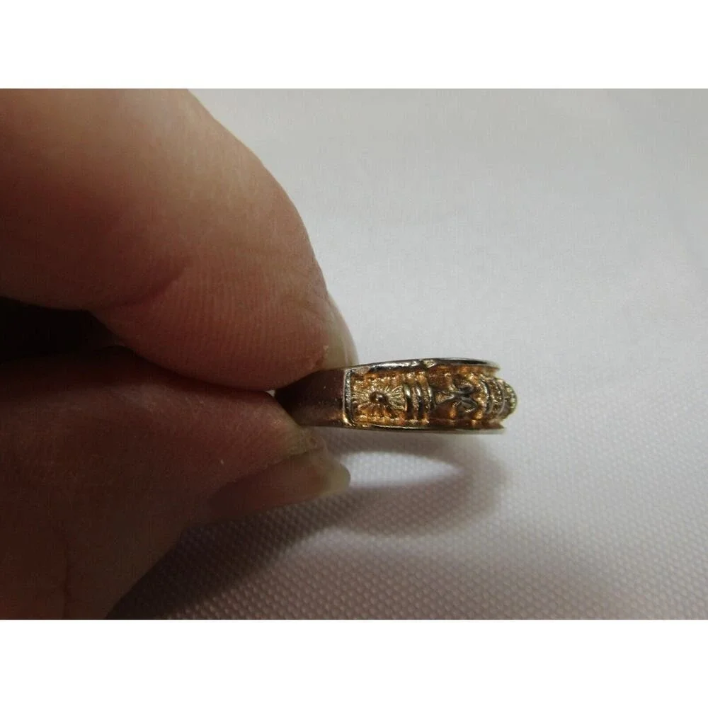 Silver‎ Gold Tone Textured Ring 5